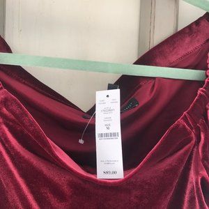 Red Velvet Blouse Never Worn WHBM